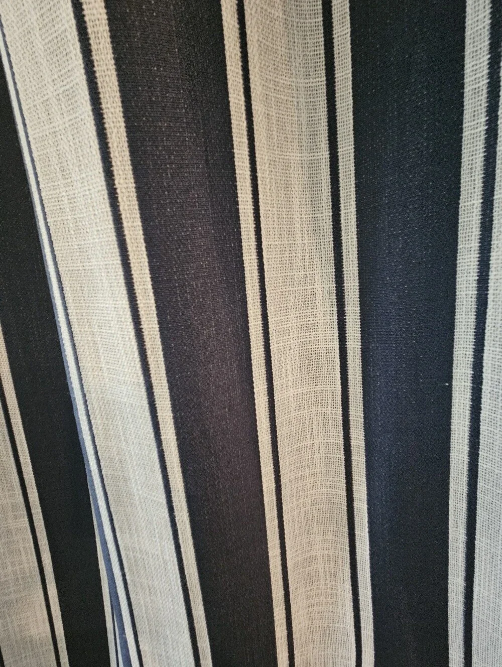 Set of 8 - Striped Navy and Grey Blackout Curtains - 48